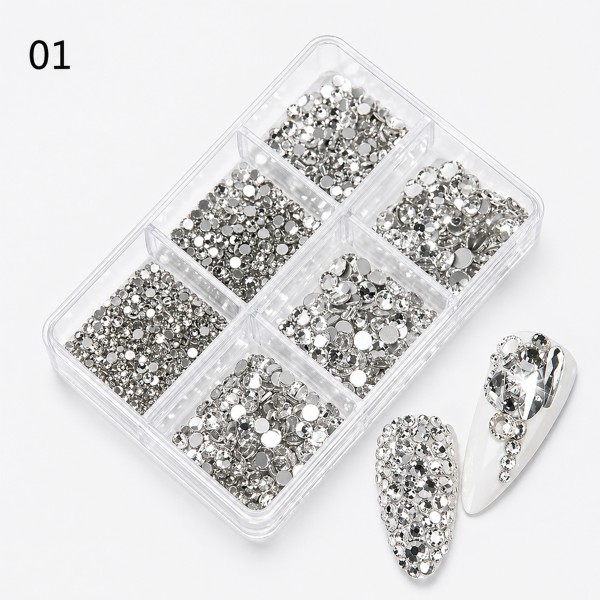 Nagelsteine Strasssteine Nail Art Kristall Silber 500er Set