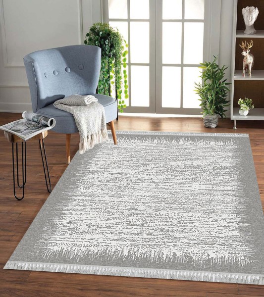 Jungengel Textilien Teppich Ice Frame Design Waschbar Flach Grau 12x Größen 8mm Läufer