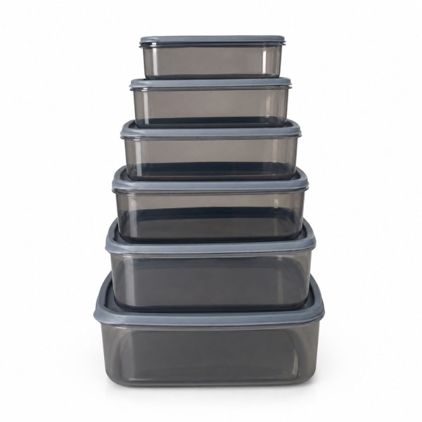 Vorratsdosen Set 6-teilig, Frischhaltedosen mit Deckel, BPA-frei, stapelbar, spülmaschinengeeignet