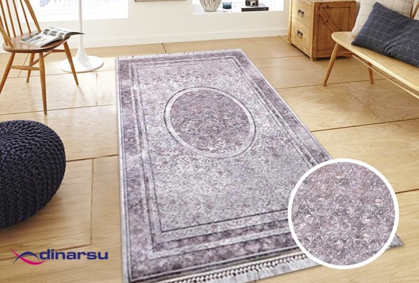 Dinarsu Waschbarer Teppich 1051-Sand 4mm 6x Größen Läufer Sand