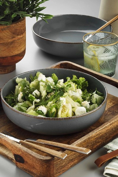 Kütahya Porselen Moderna 2er-Set Salatschalen 21 cm – blau