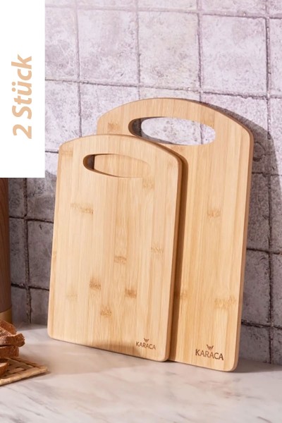 Karaca Stark 2er-Set Bambus-Schneide- & Servierbretter – modern & langlebig
