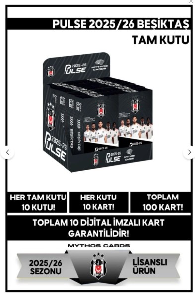Beşiktaş - Pulse Futbolcu Kartları 2025/26 - Tam Kutu