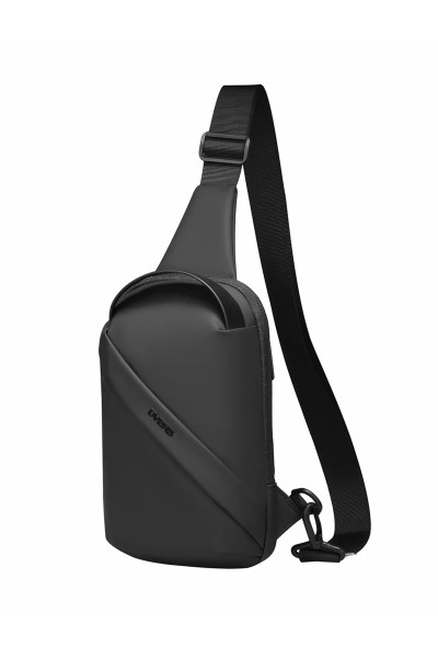 Wasserabweisende Herren Crossbody- & Gürteltasche – Schwarz, Kunstleder