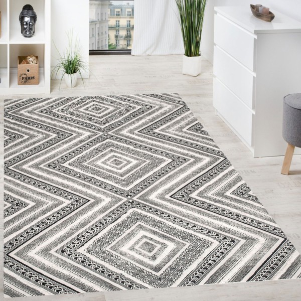 Teppich 120x160cm Gestreift Läufer Waschbar 30°C Teppichläufer Flache Oberfläche