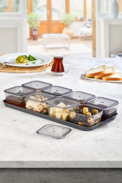 Vienev 8er-Set quadratische Frühstücksbehälter – 4×200 ml & 4×400 ml