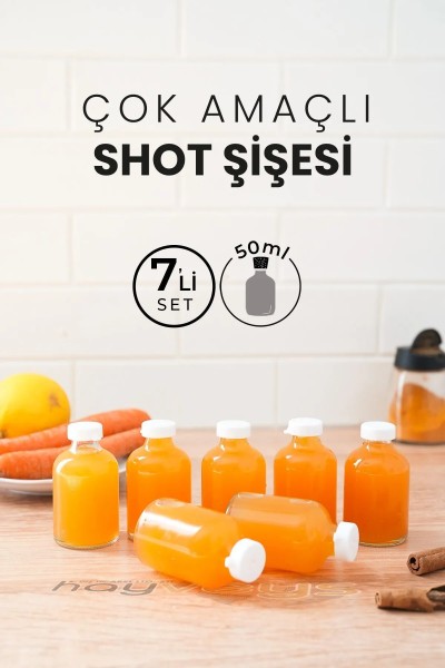 7‑teiliges Mini‑Kolonya‑Set „Ginger“ – 7 × 50 ml Glasflaschen mit Plastikverschluss