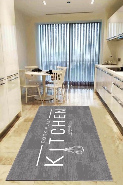 RugViva Makinede Yıkanabilir Kaymaz Tabanlı Mutfak Halısı Ar793