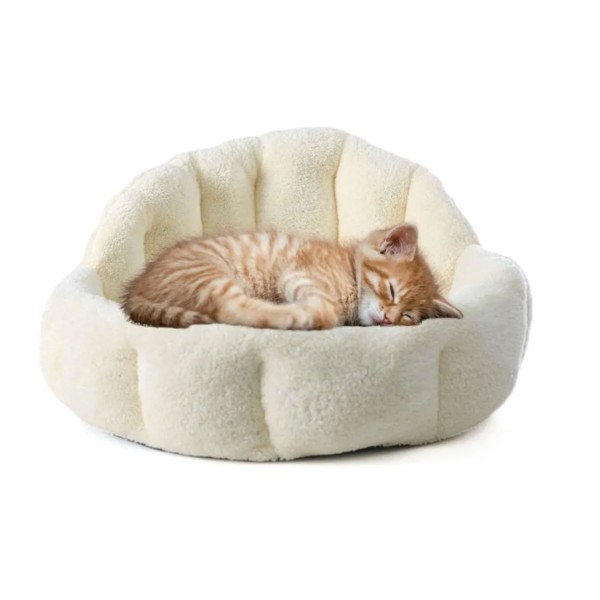 Luxuriöses Kuschelbett für Katzen & kleine Hunde 50 cm Ø Haustierbett