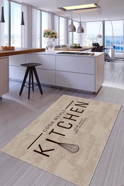 RugViva Makinede Yıkanabilir Kaymaz Tabanlı Mutfak Halısı Ar793-Copy
