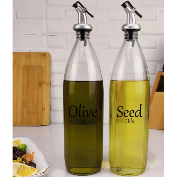 Digithome Lombardino Vetro 2'li Zeytinyağı Ve Sıvıyağ Şişesi Yağdanlık 1000 ml Sh-003