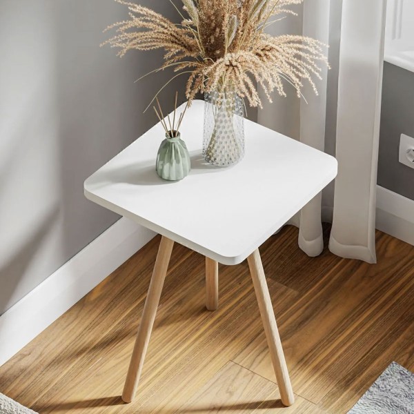 Retro Beistelltisch Dreibein 9x Farben Holz Ablagetisch Kaffeetisch Nachttisch