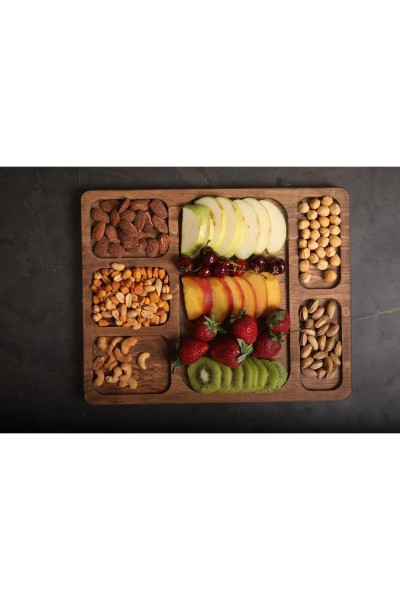 Sammwood Naturholz-Käsebrett & Frühstückstablett – Servierbrett für Frühstück & Tapas