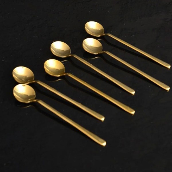 Edle Teelöffel Set 6-Teilig Gold