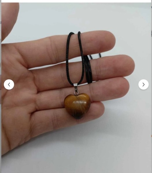 BalıkHediyelik Kaplangözü Taşı Kolye/ Kalp Şeklinde Doğaltaş Kolye
