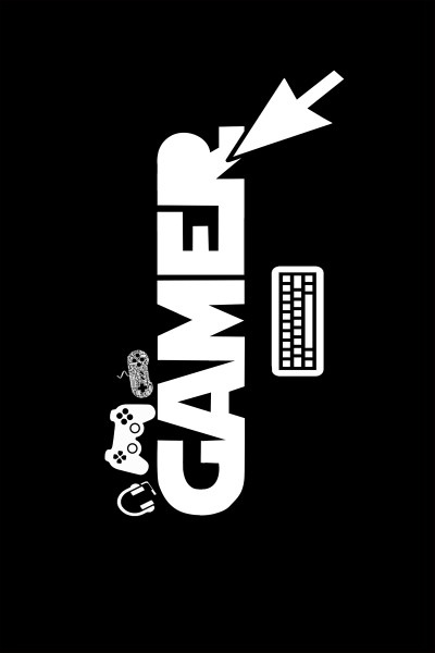 Gamer Teppich für Jugendzimmer – Schwarz Weiß mit Konsolenmotiv