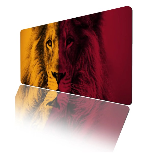 Gaming Mauspad XXL 70x32 cm rutschfest, Löwe Design Galatasaray Gelb Rot