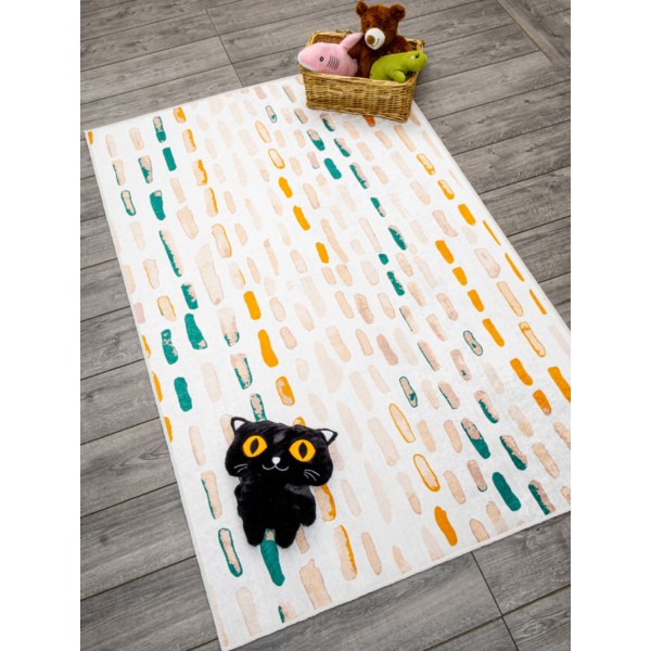 Teppich Premium Kinderteppich Gestreift Läufer Kinderzimmer Hobbyzimmer Uni