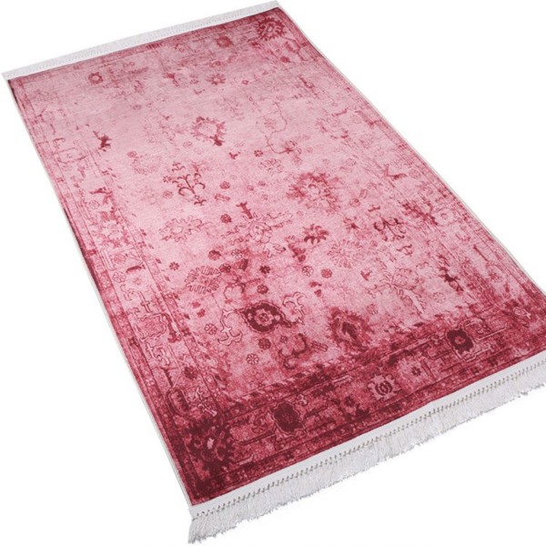 Waschbarer Teppich Romantische Blüte Flache Oberfläche Flurteppich Wohnzimmer 6mm Rosa