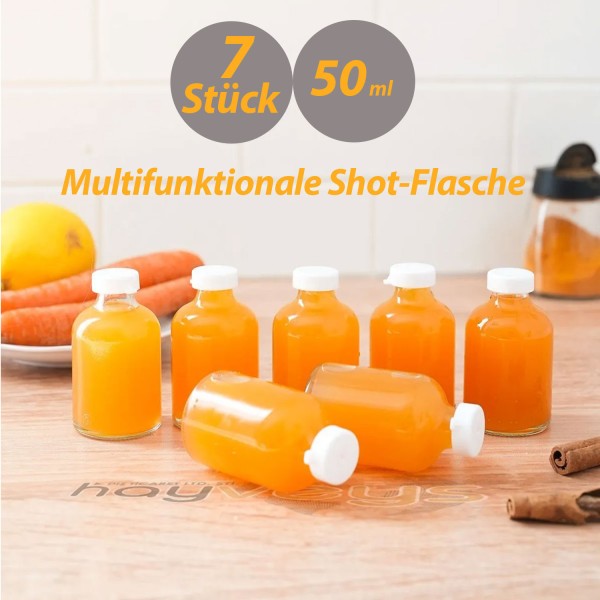 7‑teiliges Mini‑Kolonya‑Set „Ginger“ – 7 × 50 ml Glasflaschen mit Plastikverschluss