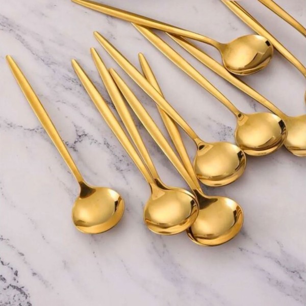 Luxus Teelöffel Set 6-Teilig Gold