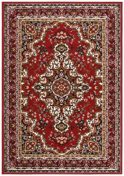 Orientteppich in Rot mit traditionellem Medaillon-Muster – Pflegeleicht & Elegant