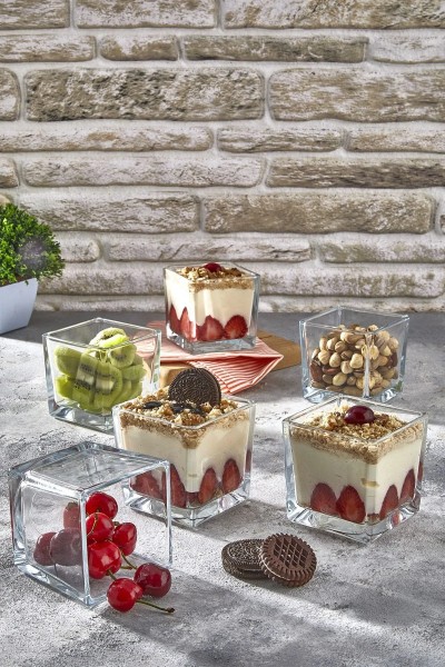 İliva 6er-Set Magnolia Dessert-Schalen aus Glas – 330 ml